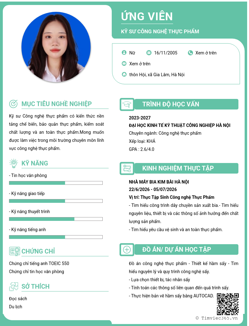 CV ứng viên