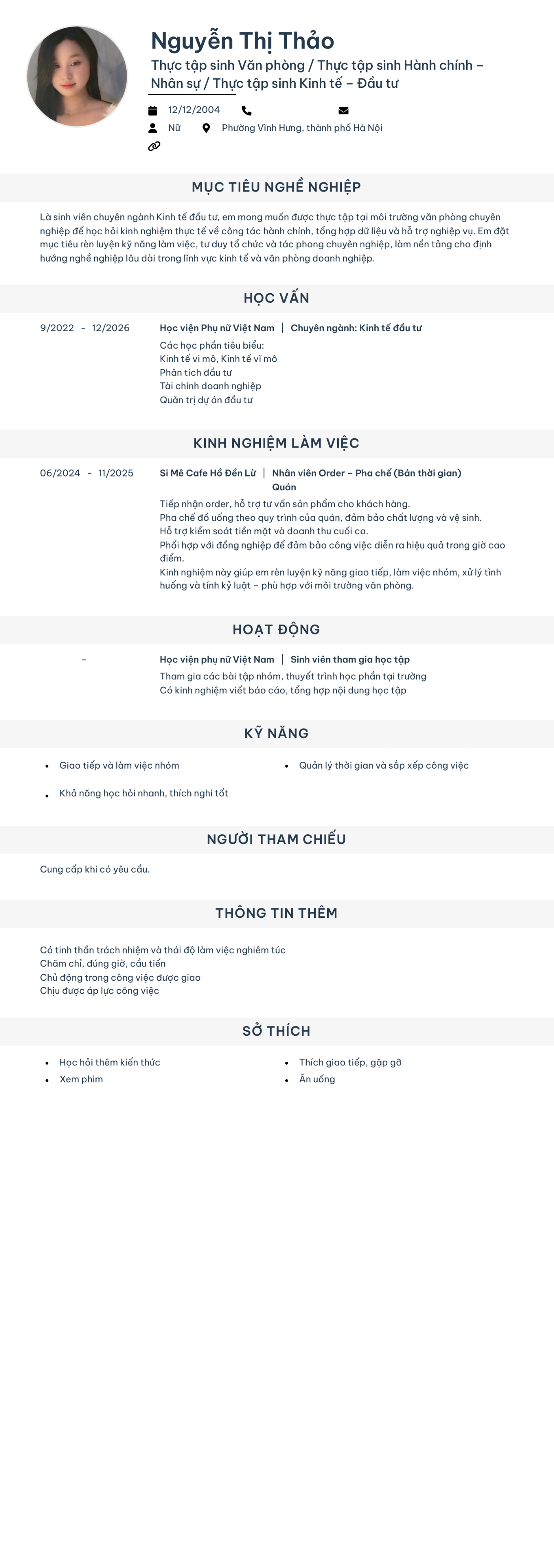 CV ứng viên