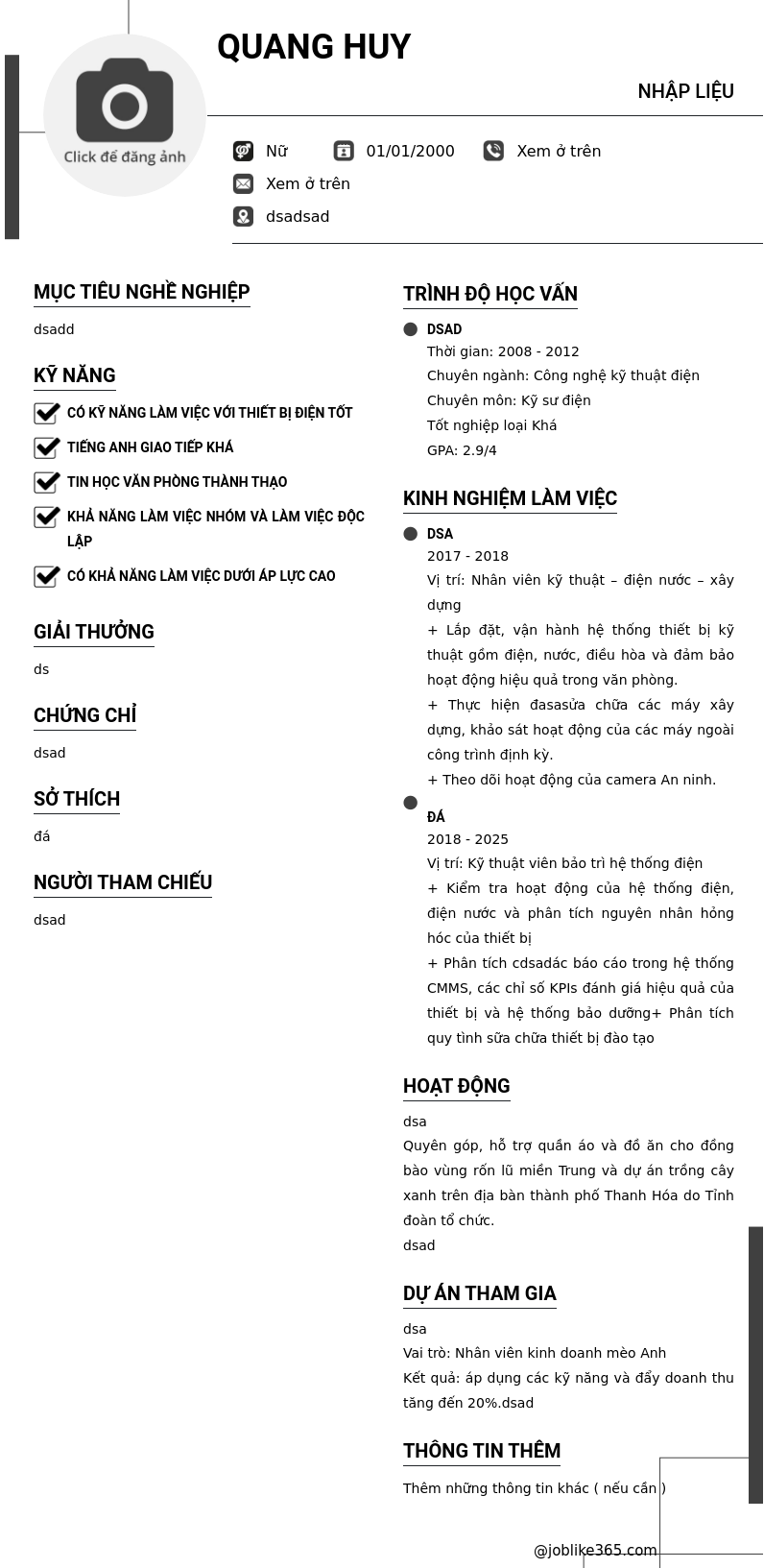 CV ứng viên