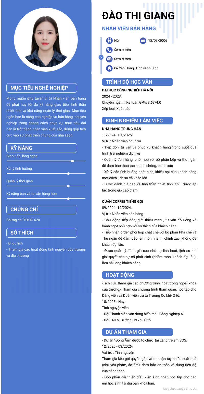 CV ứng viên