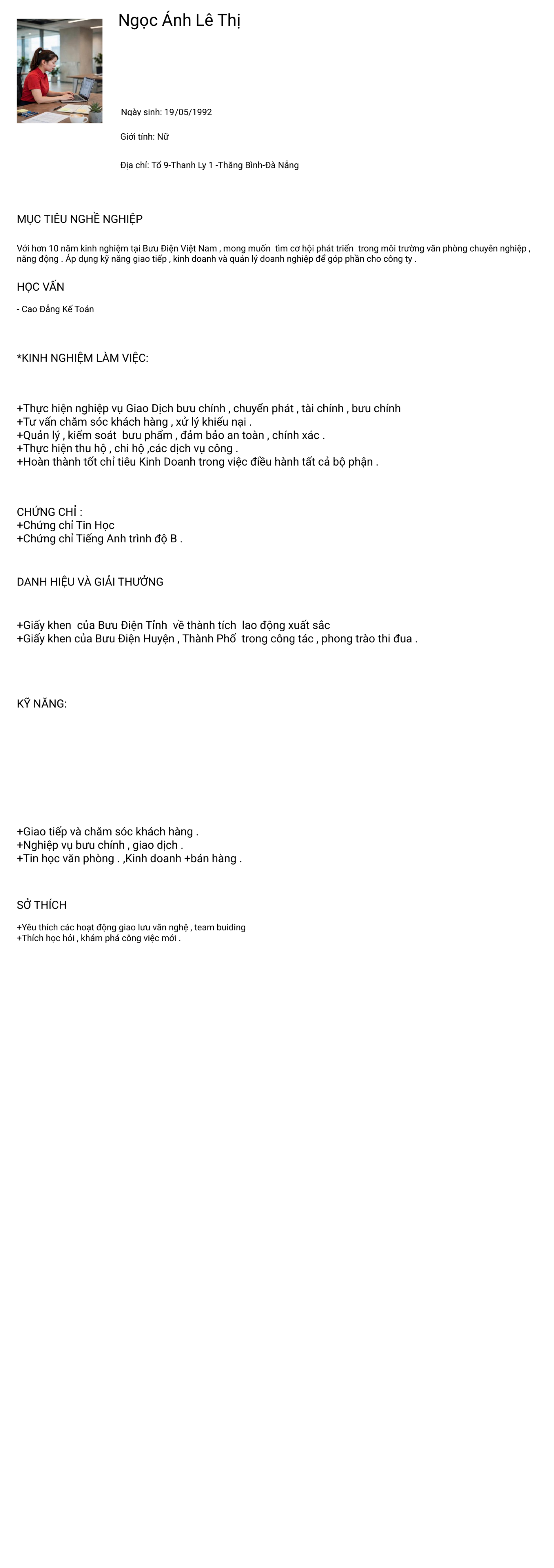 CV ứng viên