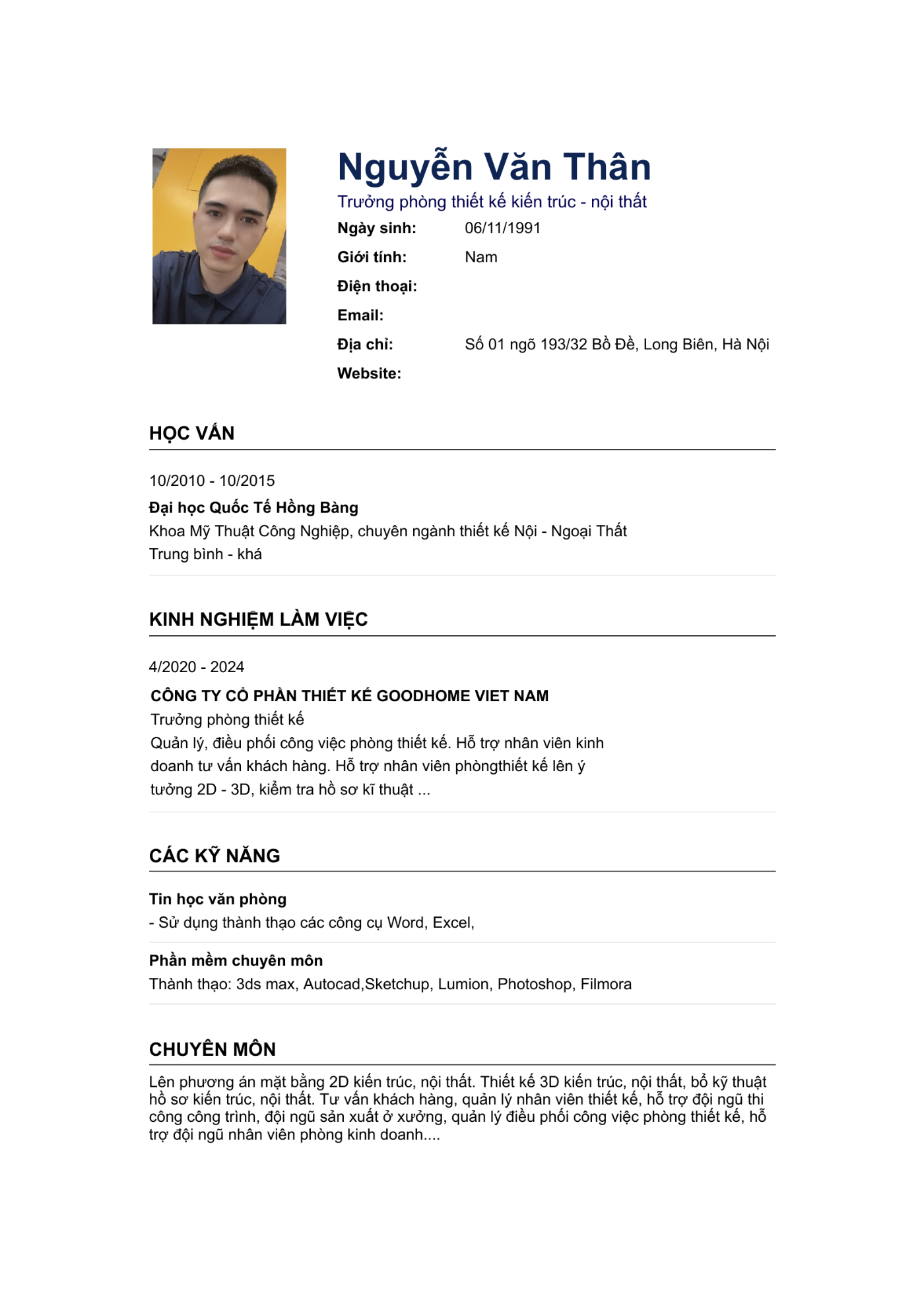 CV ứng viên