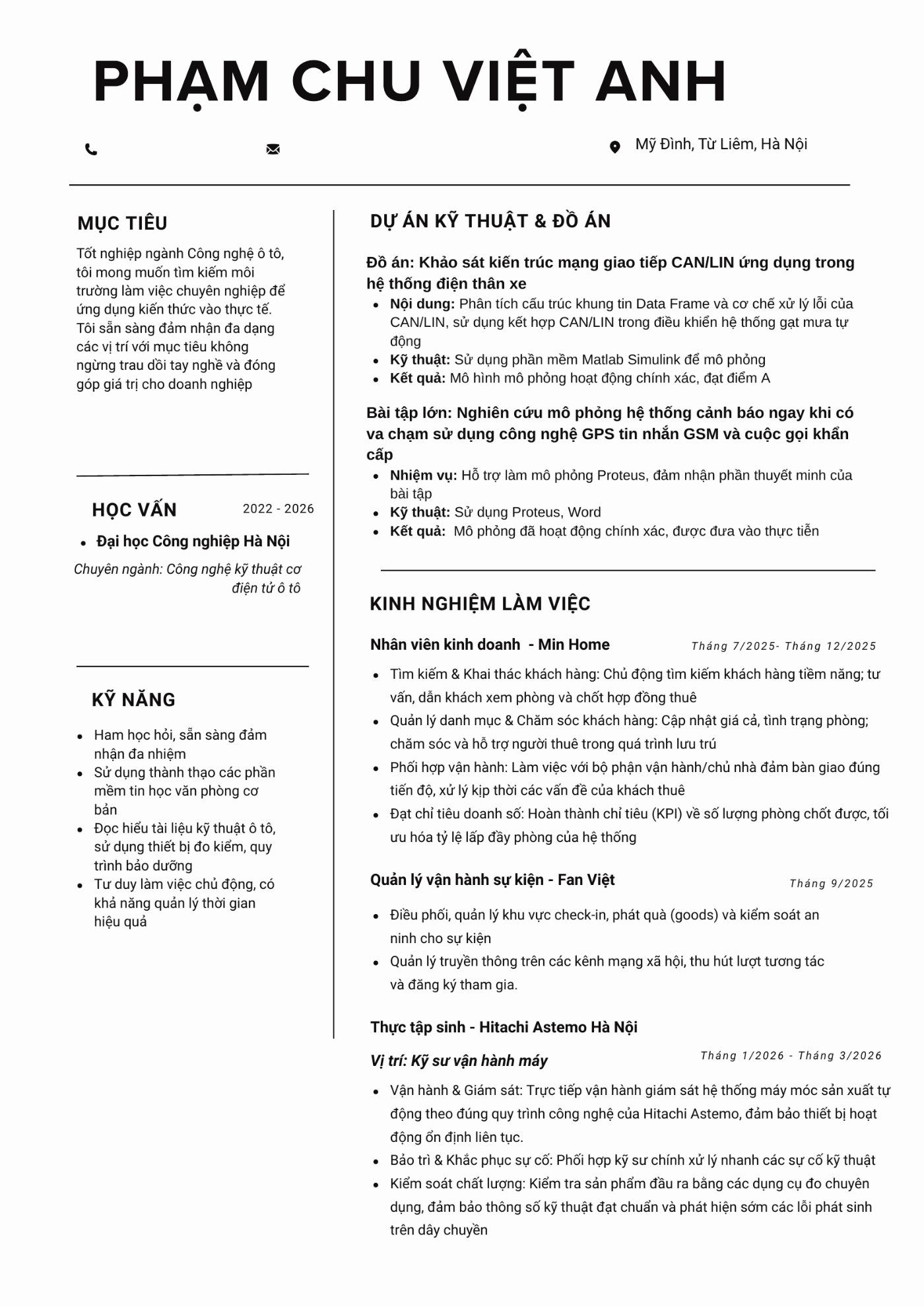 CV ứng viên