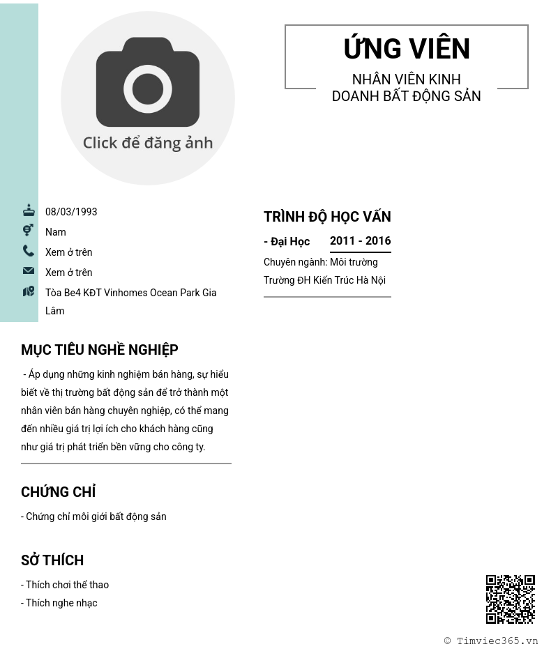 CV ứng viên