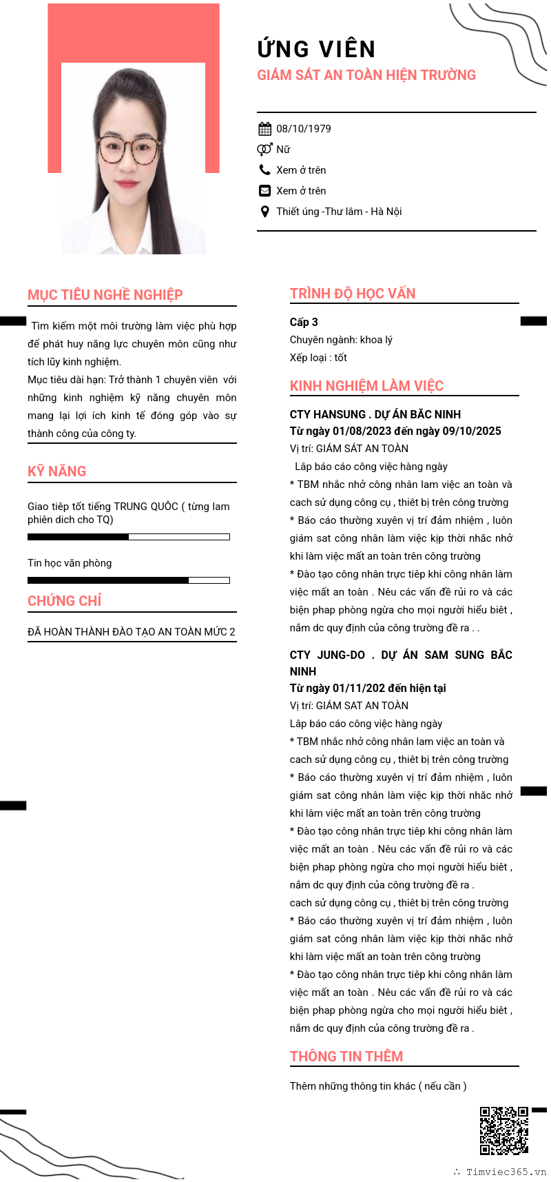 CV ứng viên