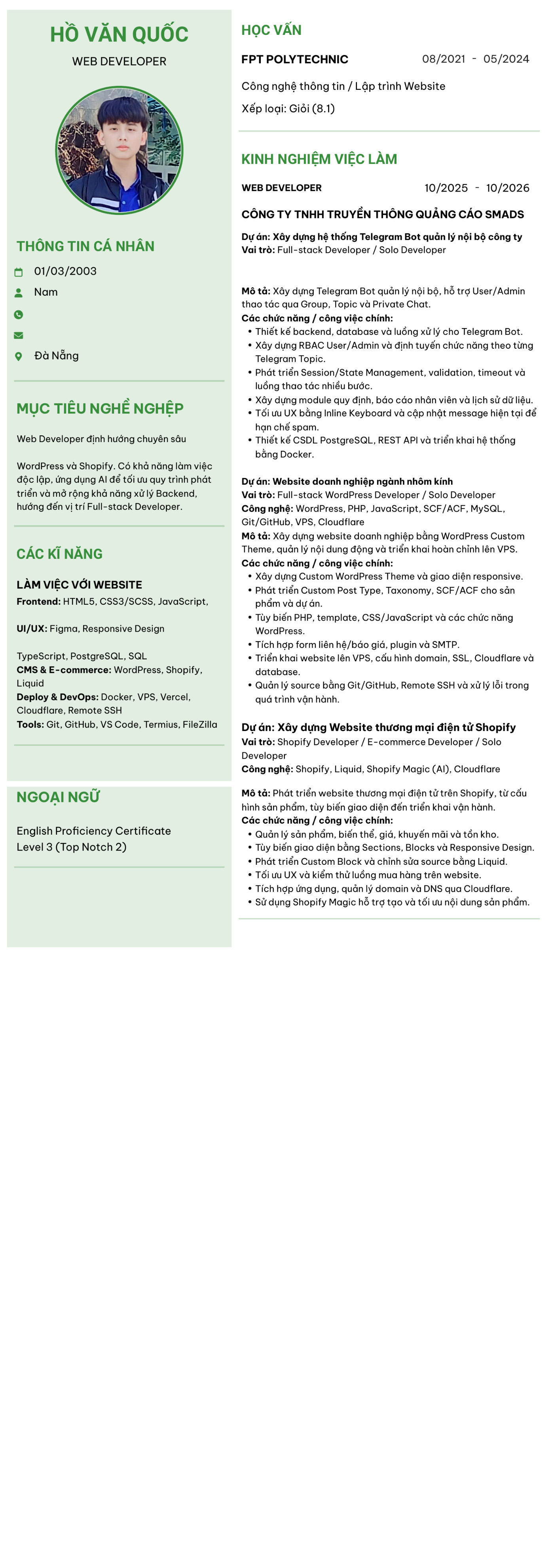 CV ứng viên