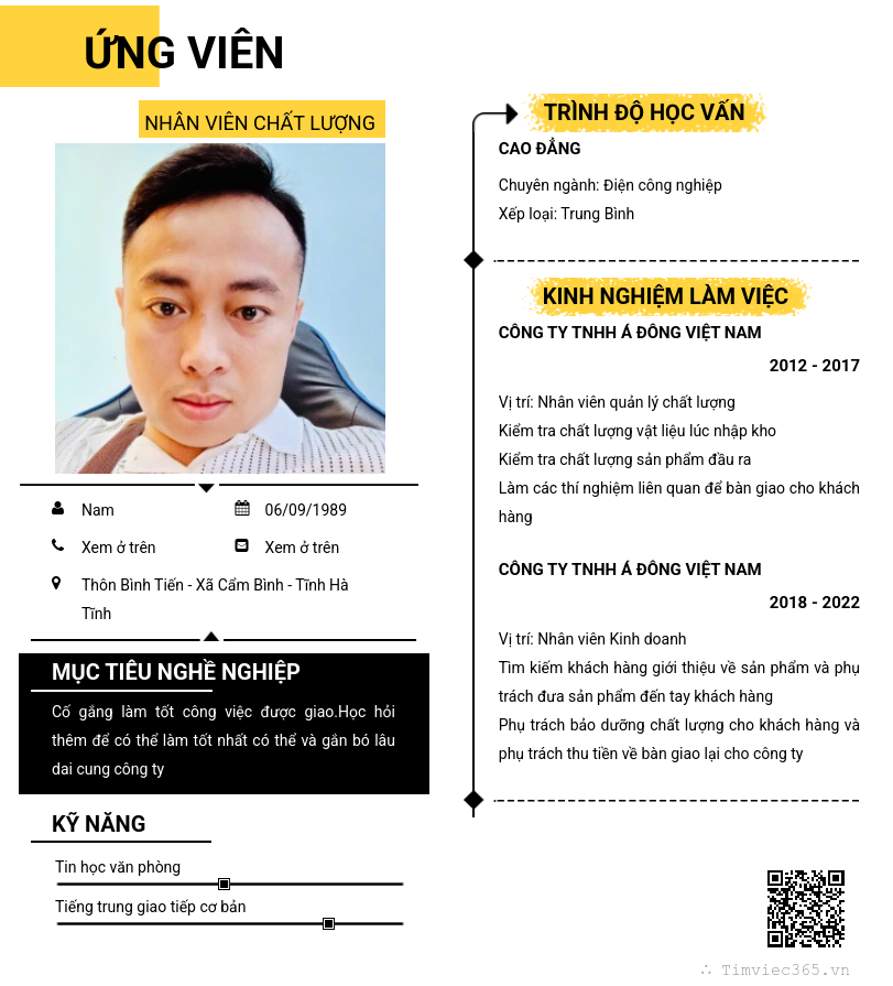 CV ứng viên