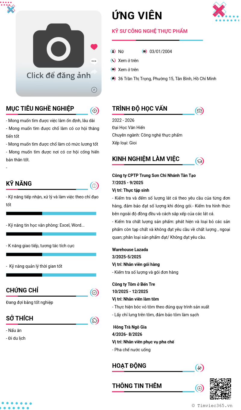 CV ứng viên