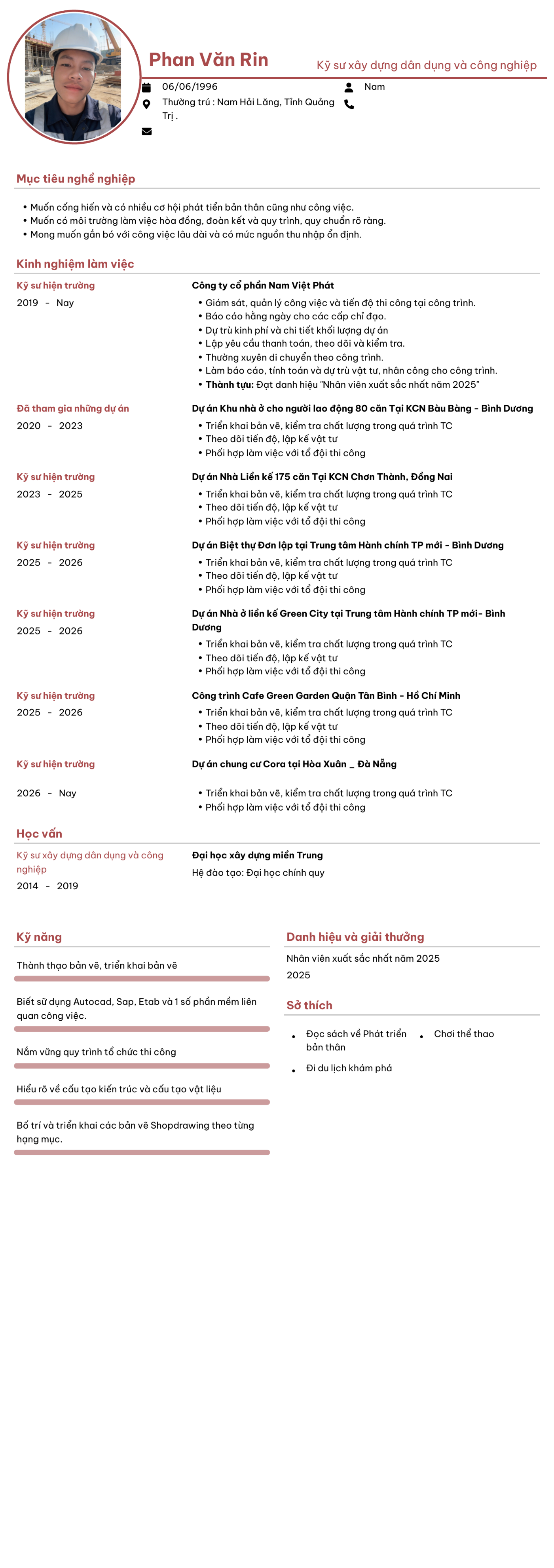 CV ứng viên