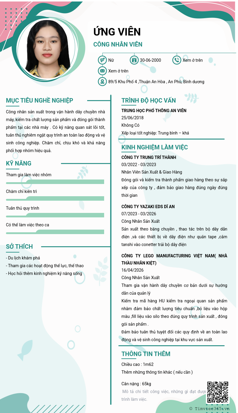 CV ứng viên