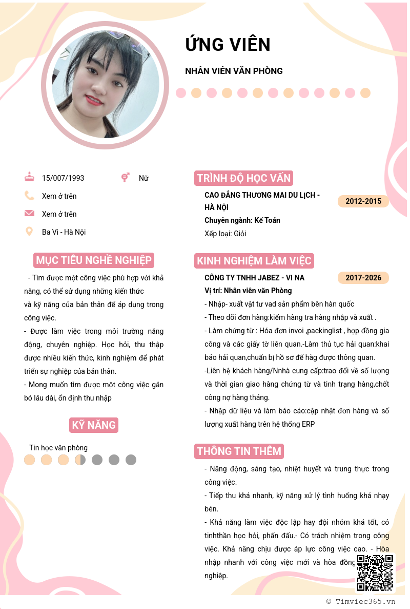 CV ứng viên