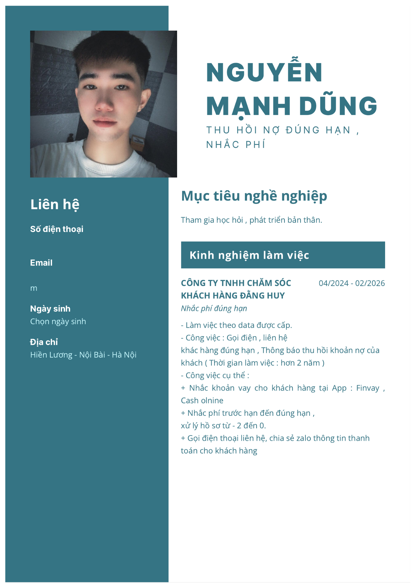CV ứng viên