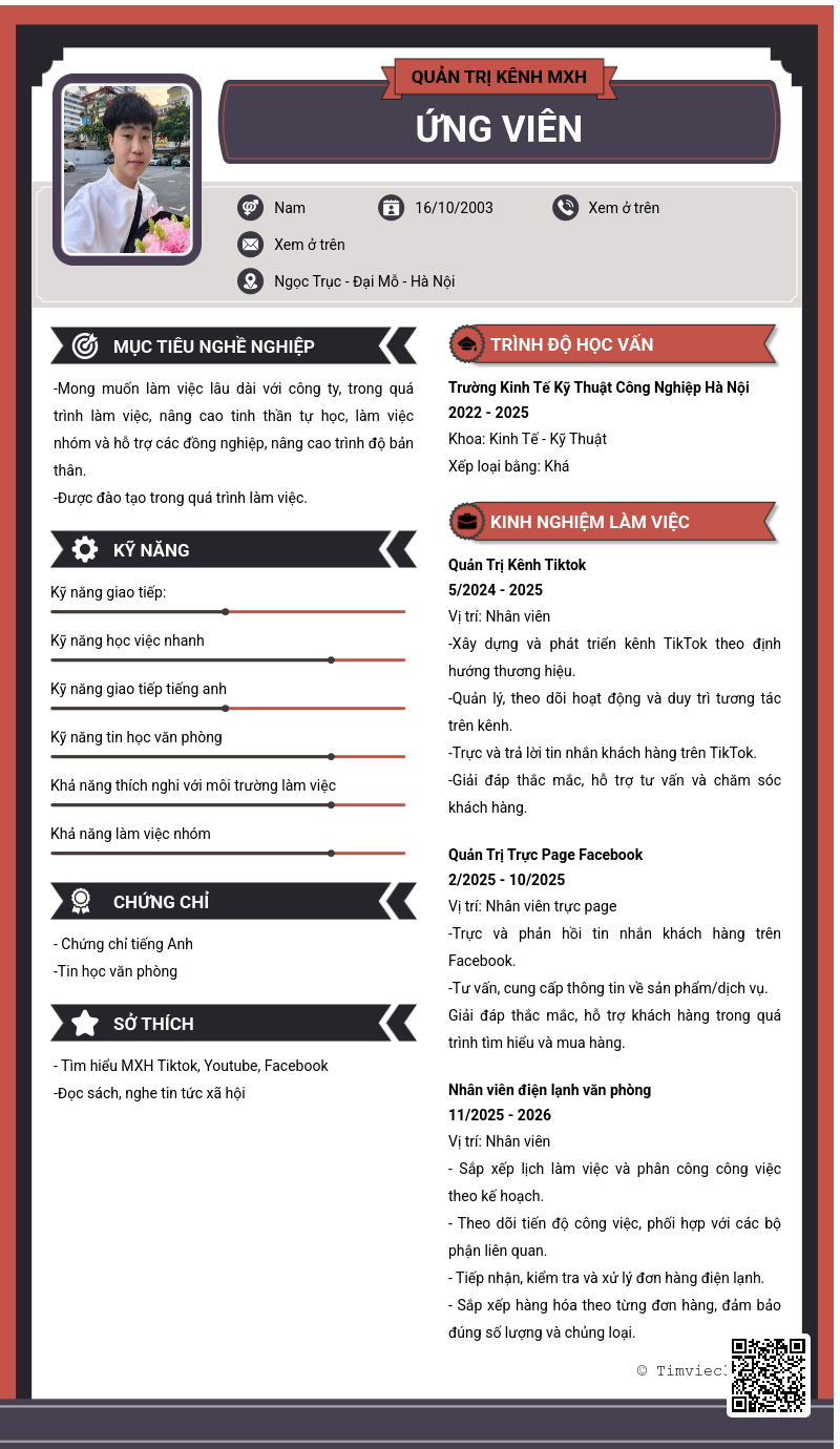 CV ứng viên