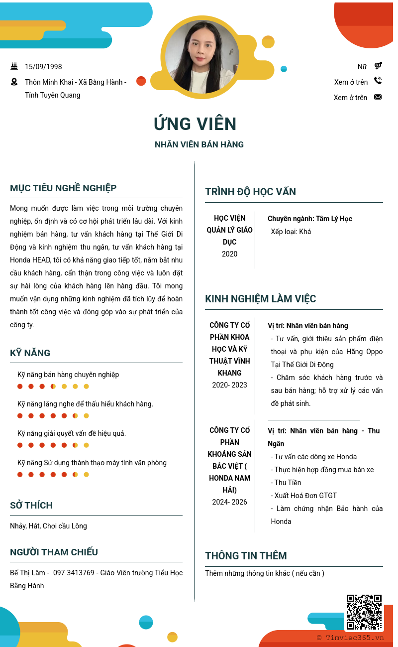 CV ứng viên