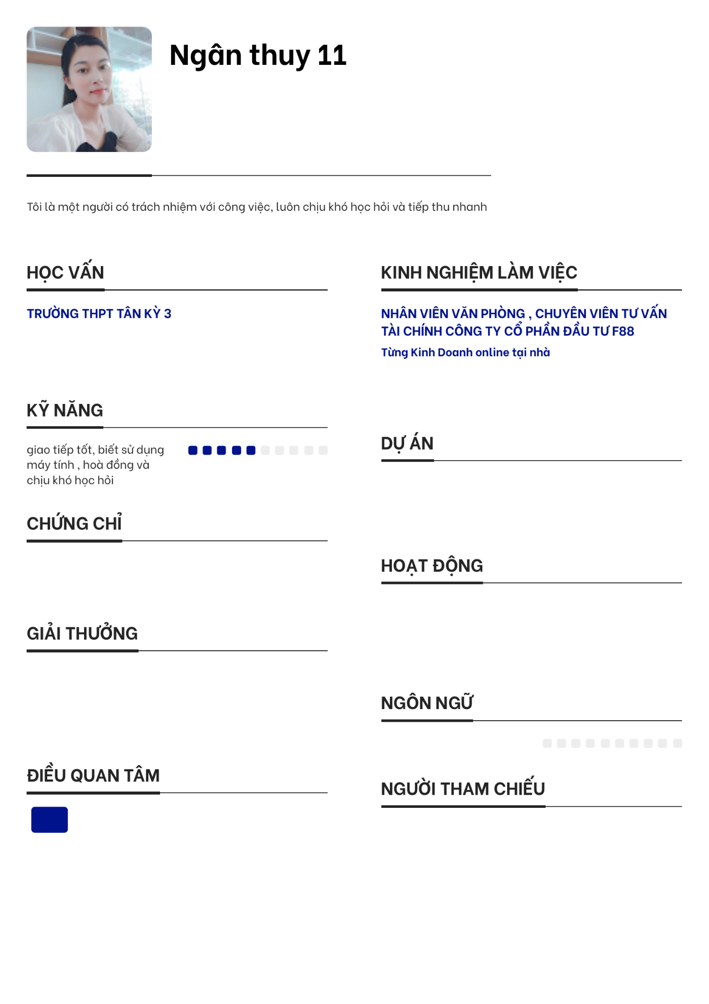 CV ứng viên