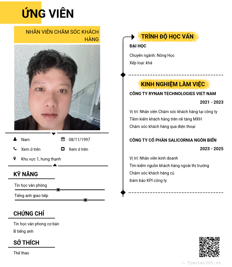 CV ứng viên