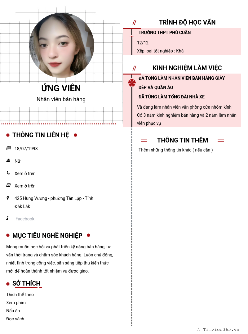 CV ứng viên