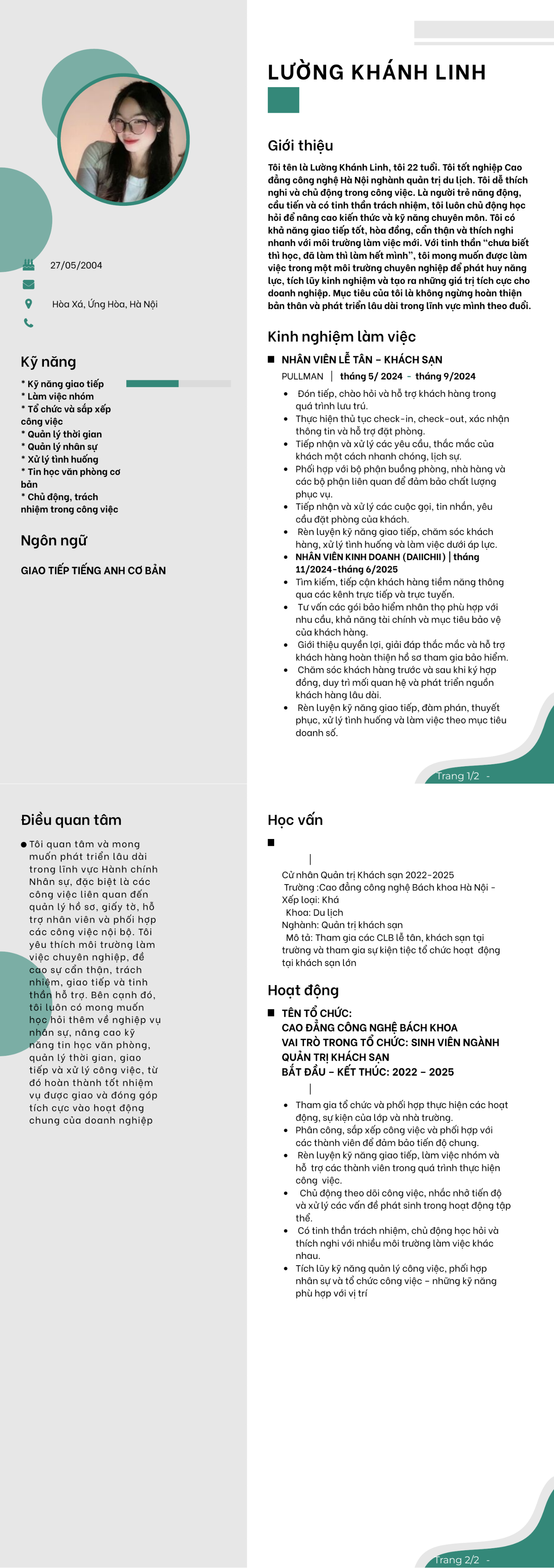 CV ứng viên