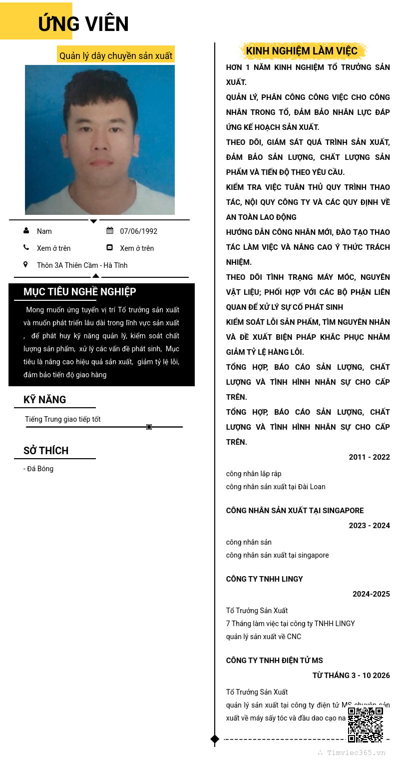 CV ứng viên