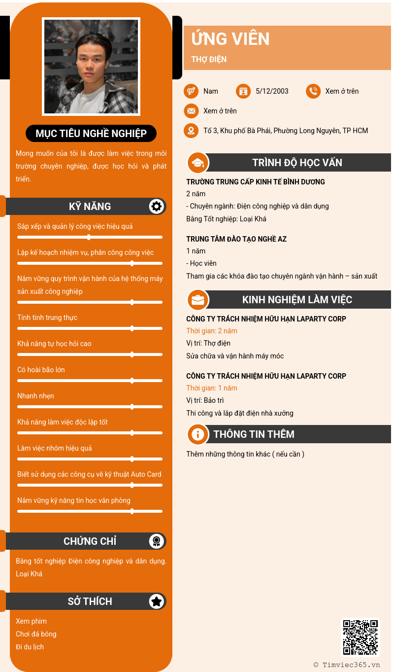CV ứng viên