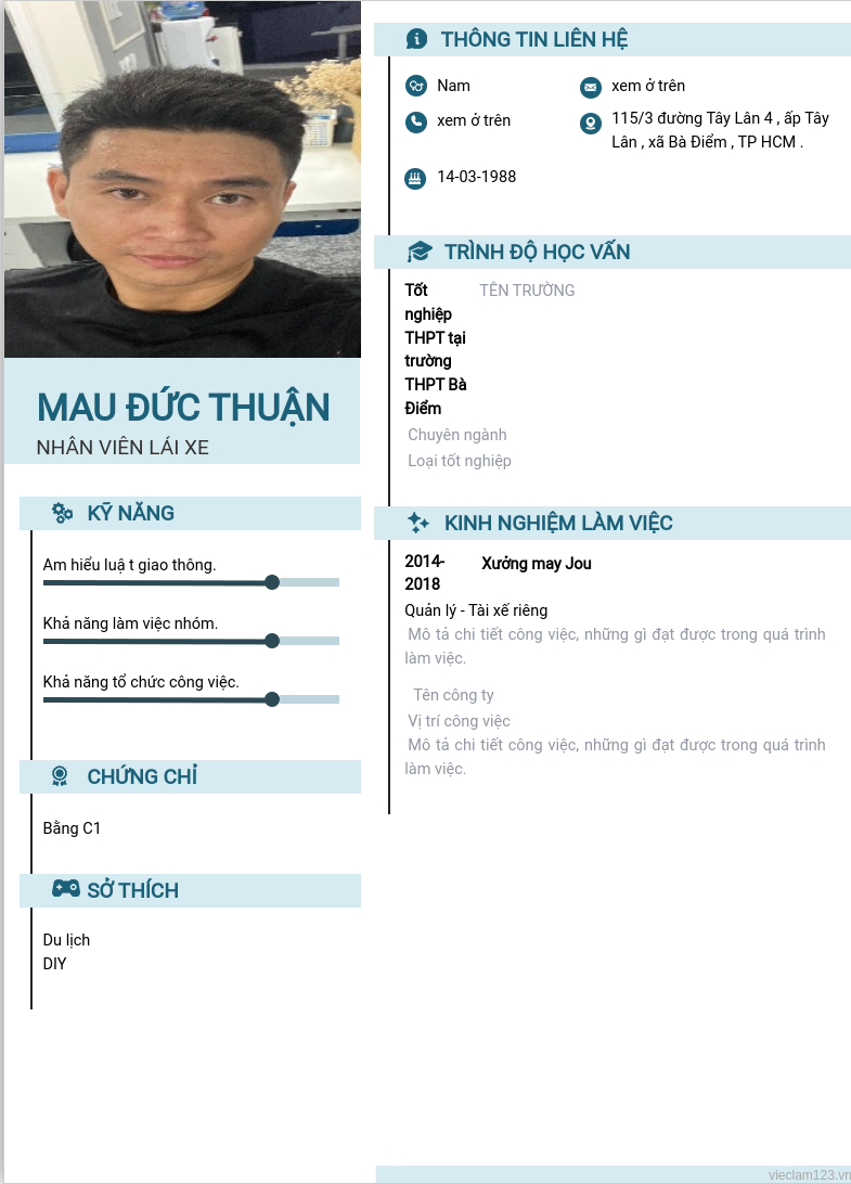 CV ứng viên