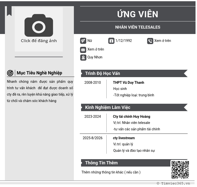 CV ứng viên