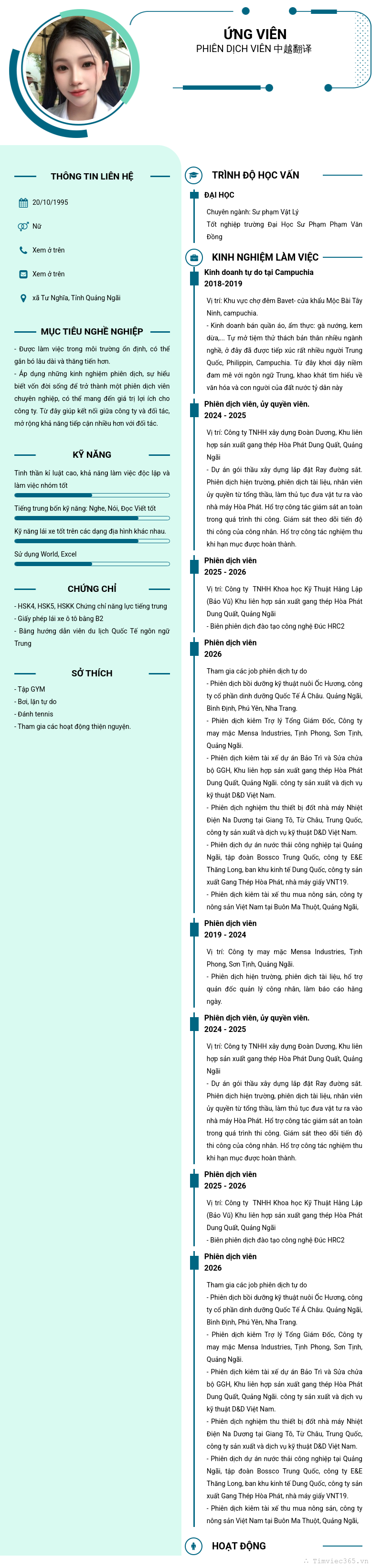 CV ứng viên