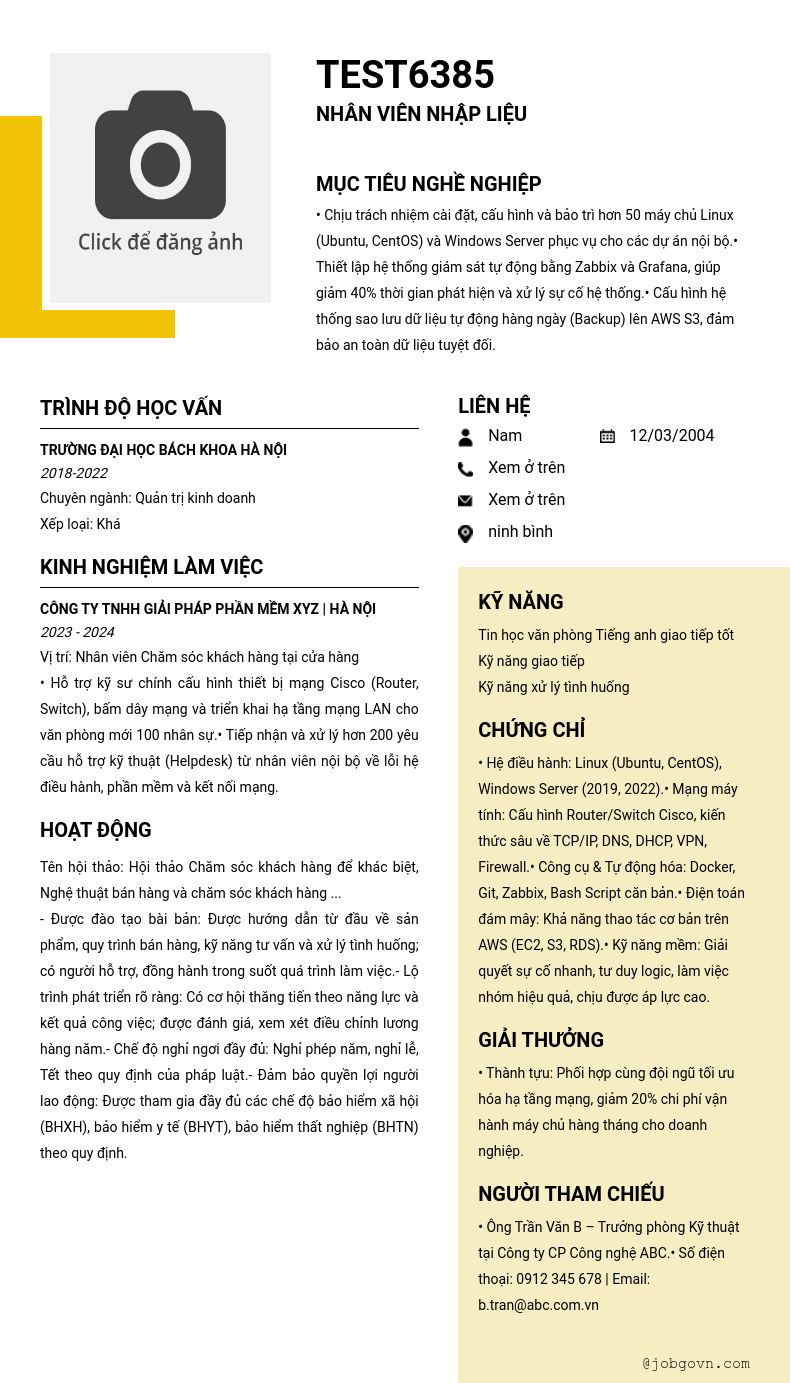 CV ứng viên