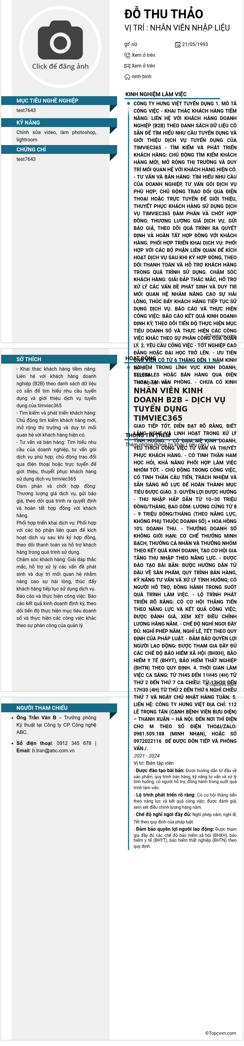 CV ứng viên