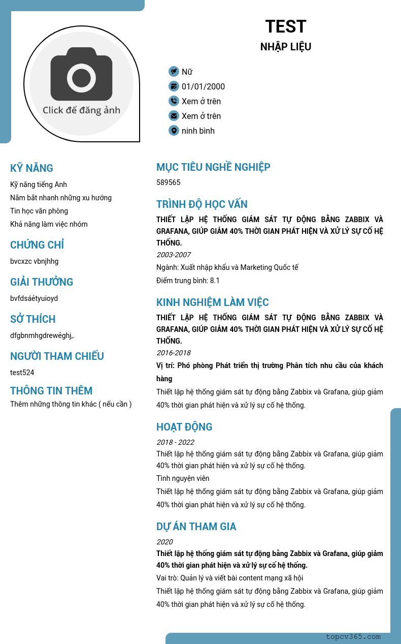 CV ứng viên