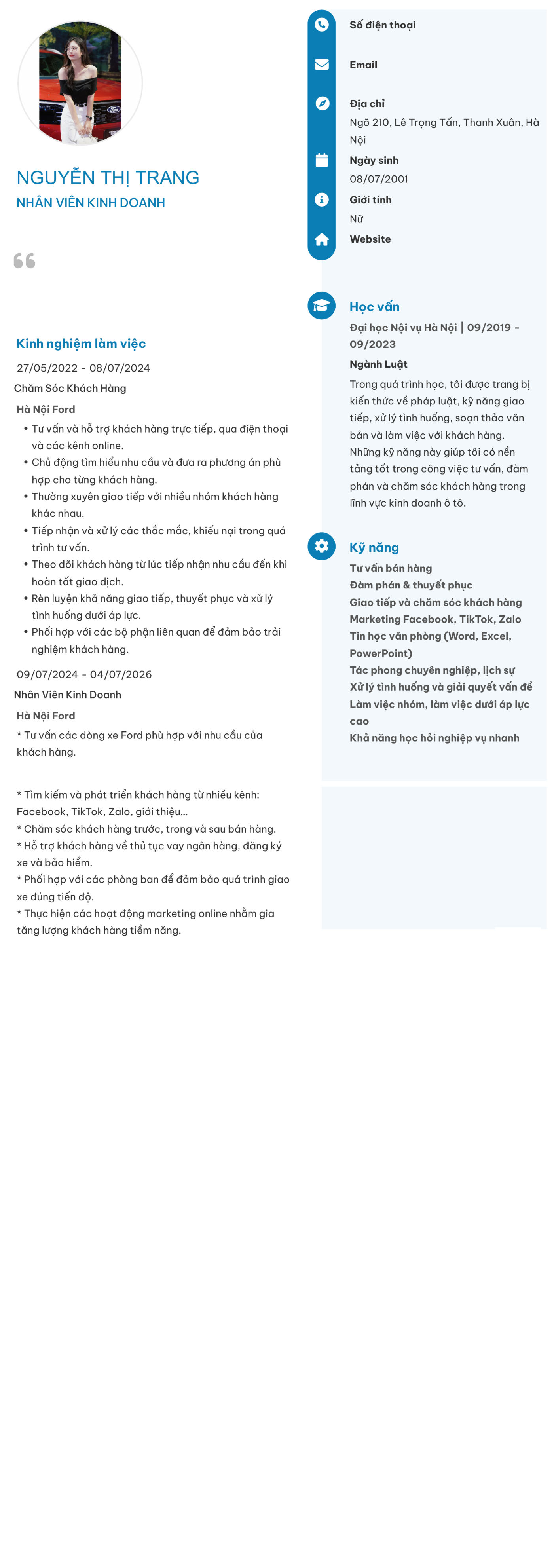 CV ứng viên