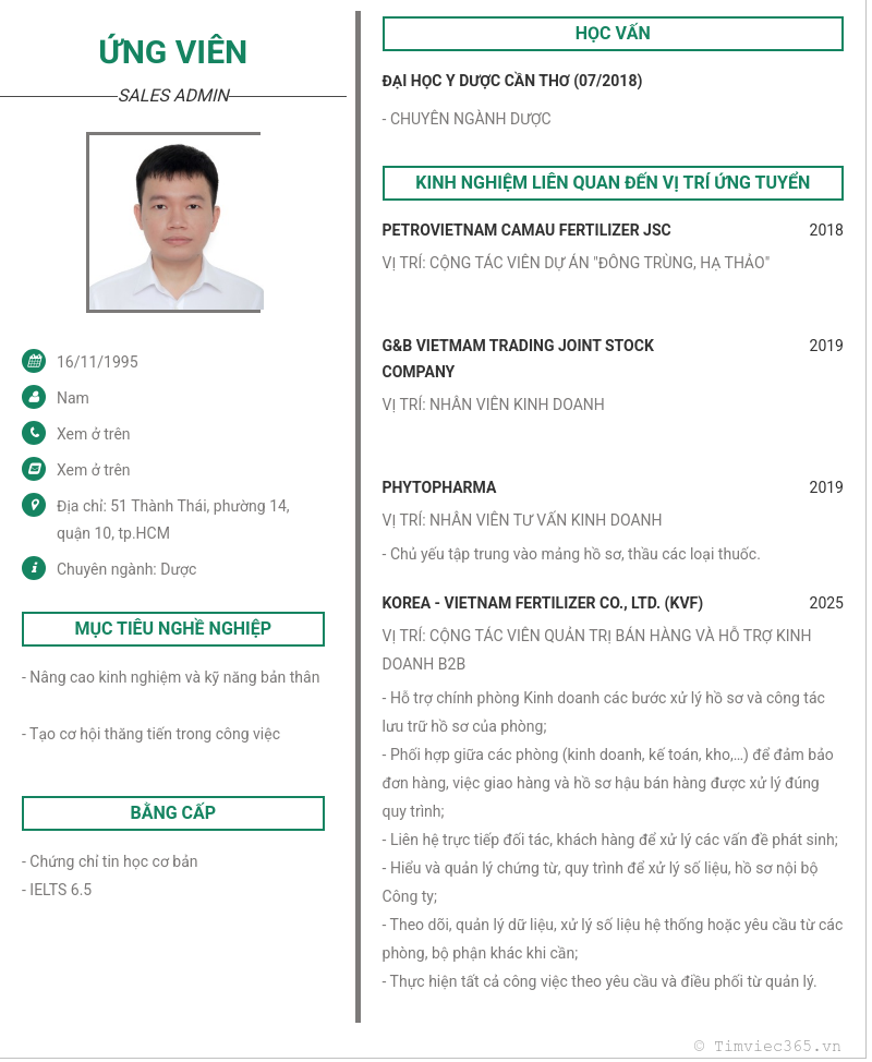 CV ứng viên