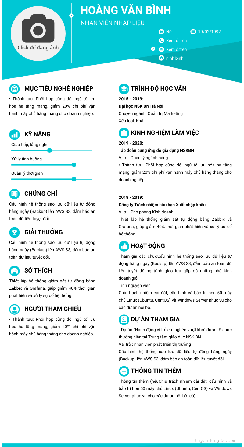 CV ứng viên