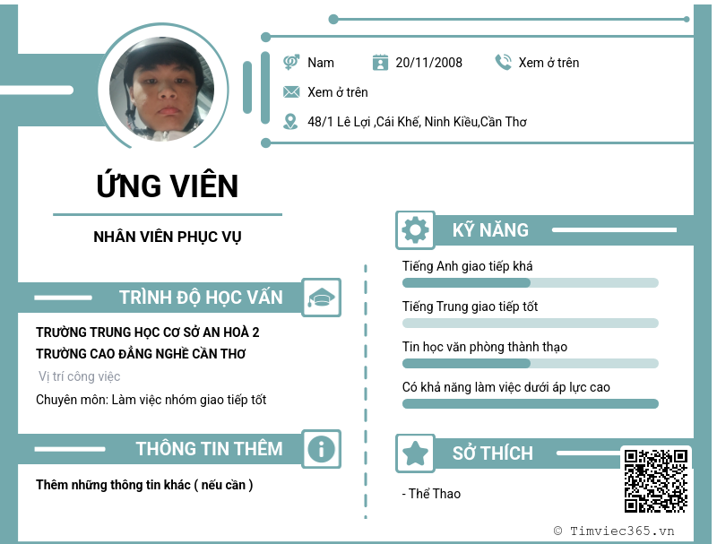 CV ứng viên