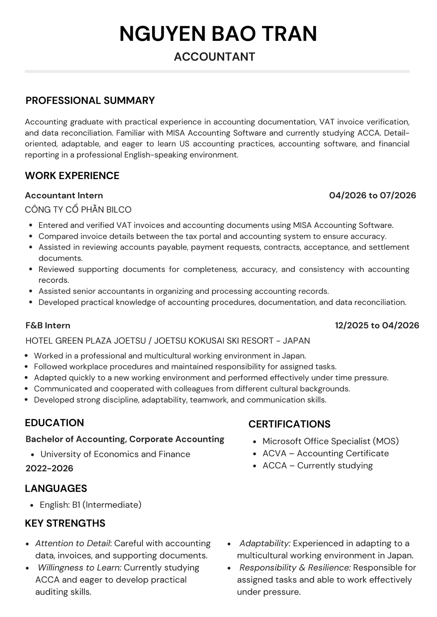 CV ứng viên