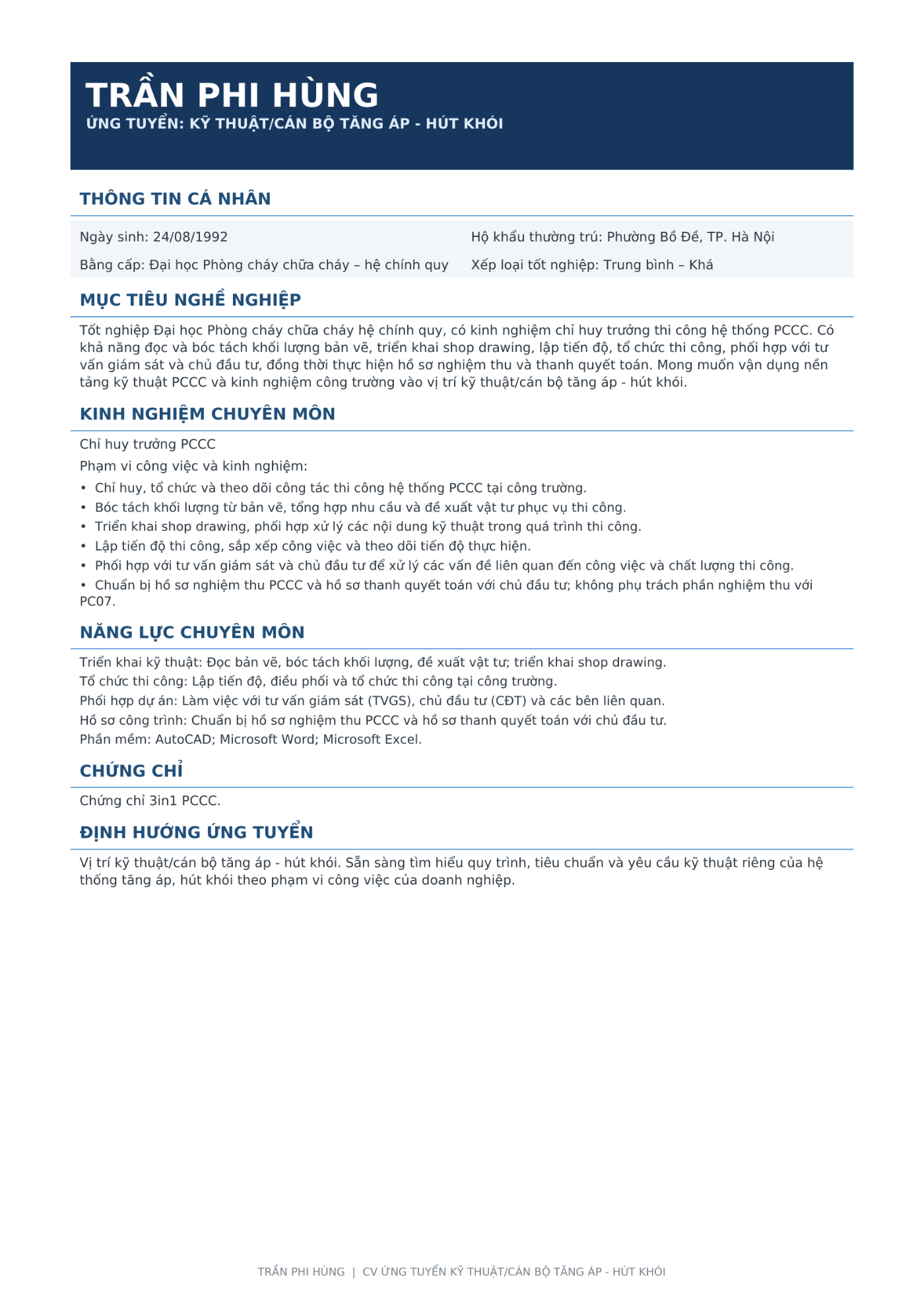 CV ứng viên