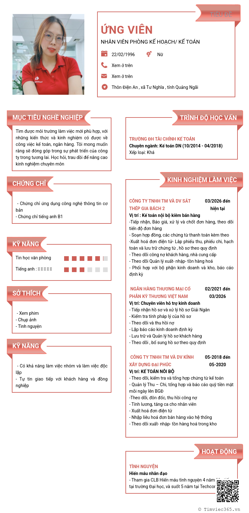 CV ứng viên