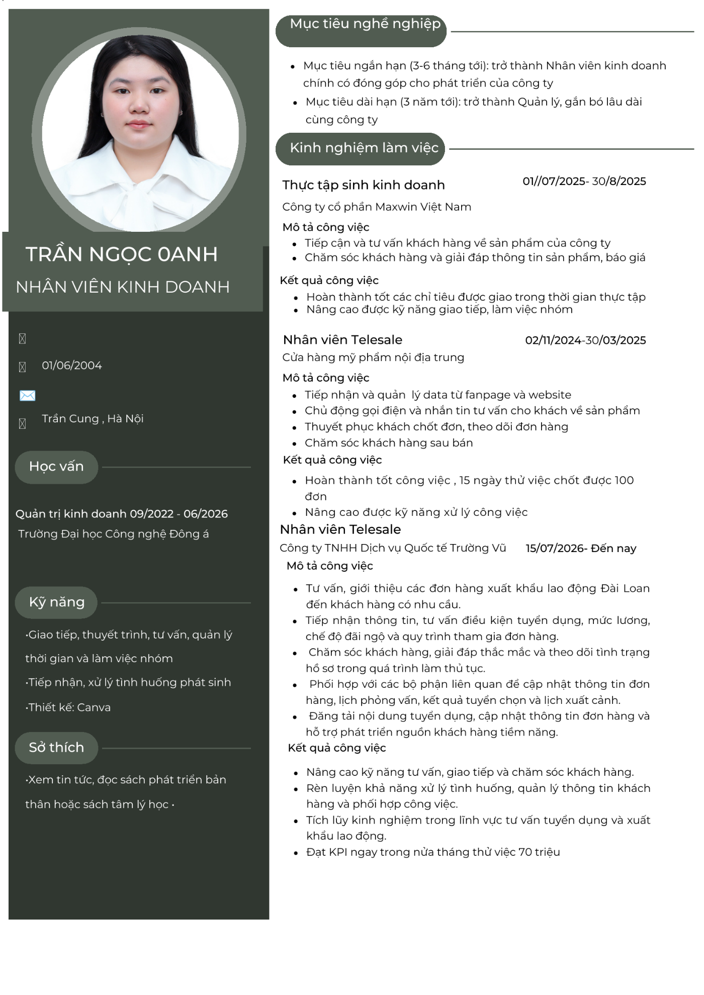 CV ứng viên