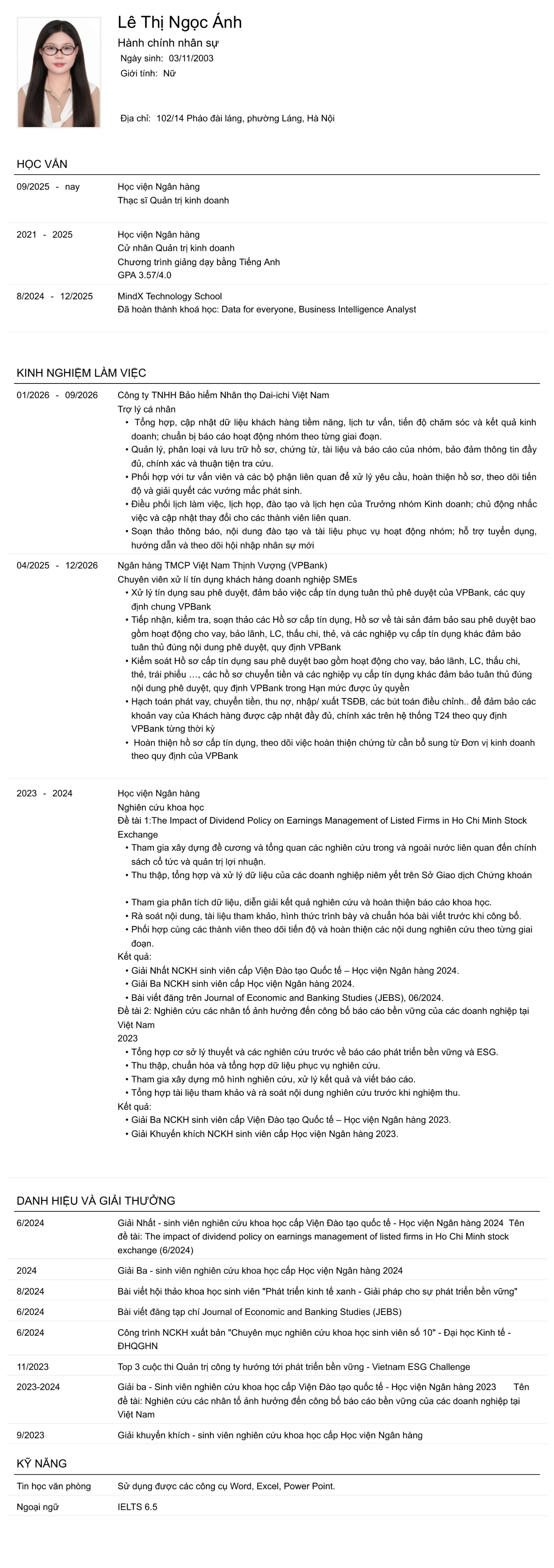 CV ứng viên