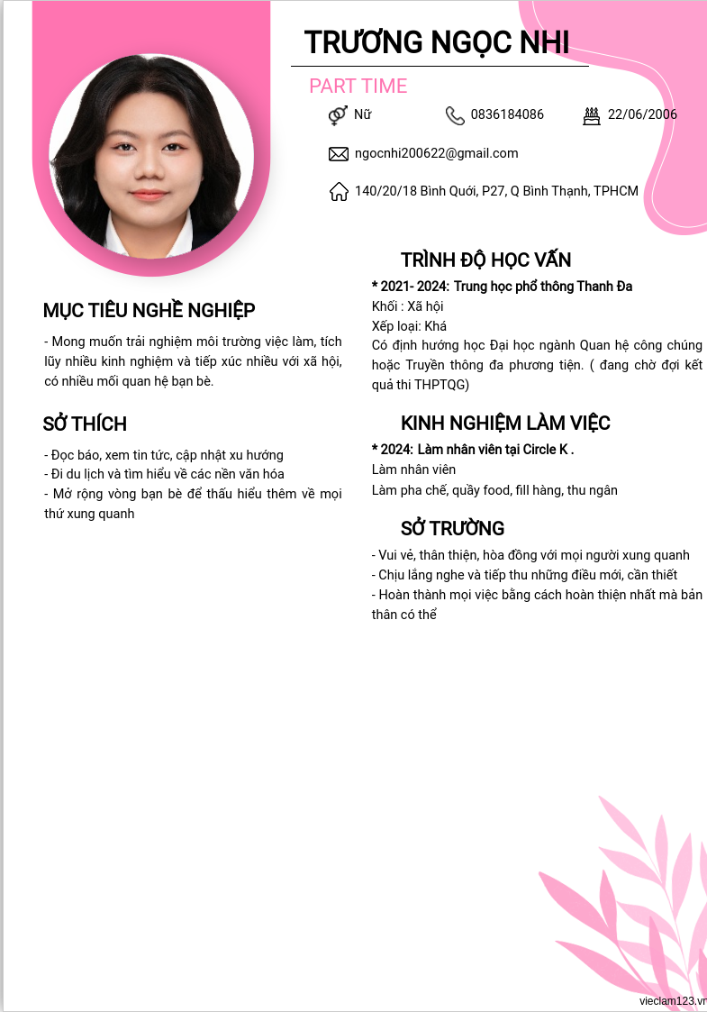 CV ứng viên