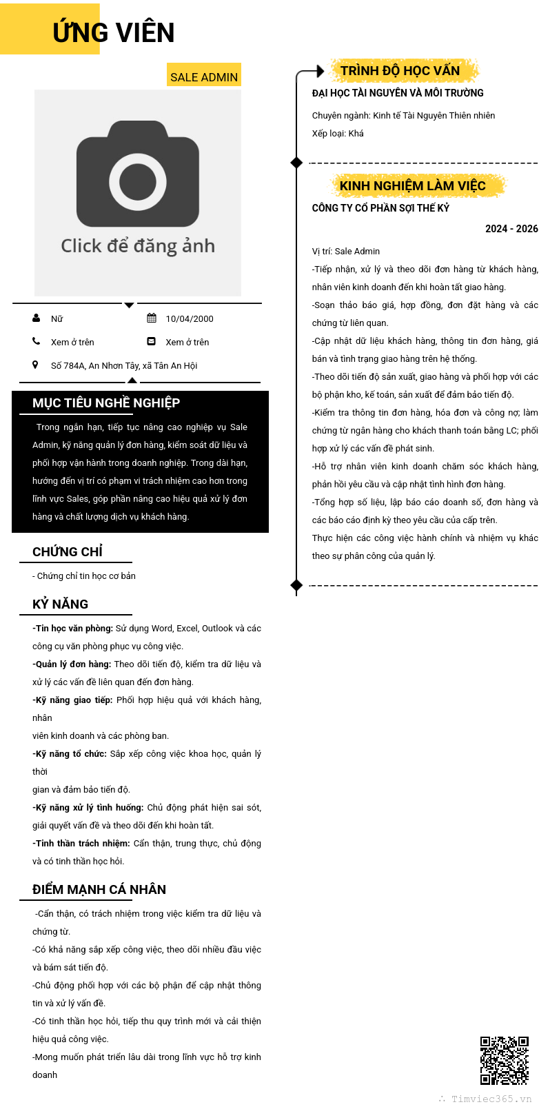 CV ứng viên
