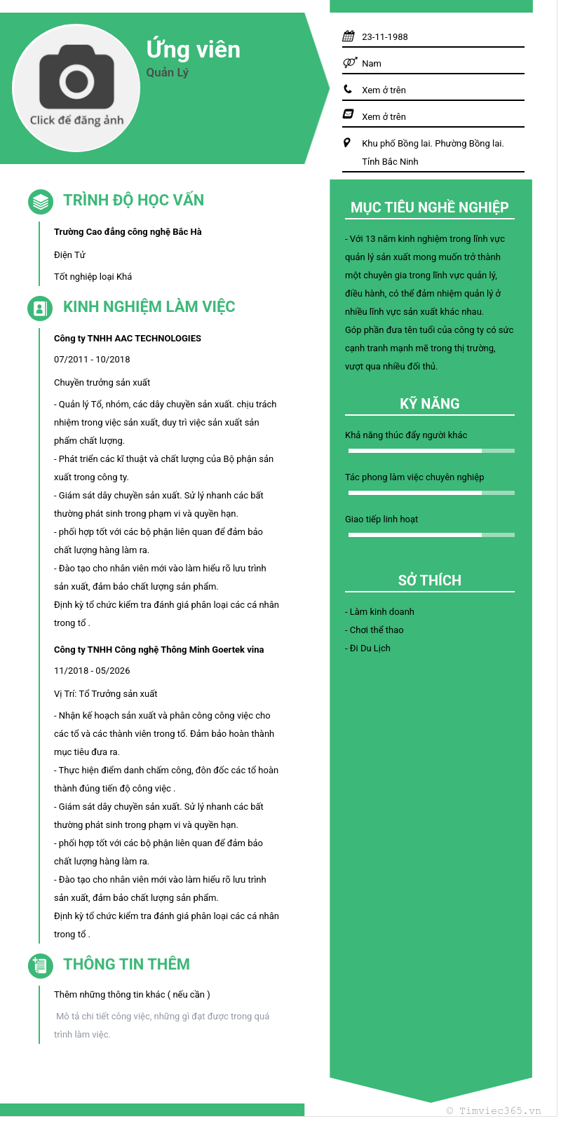 CV ứng viên