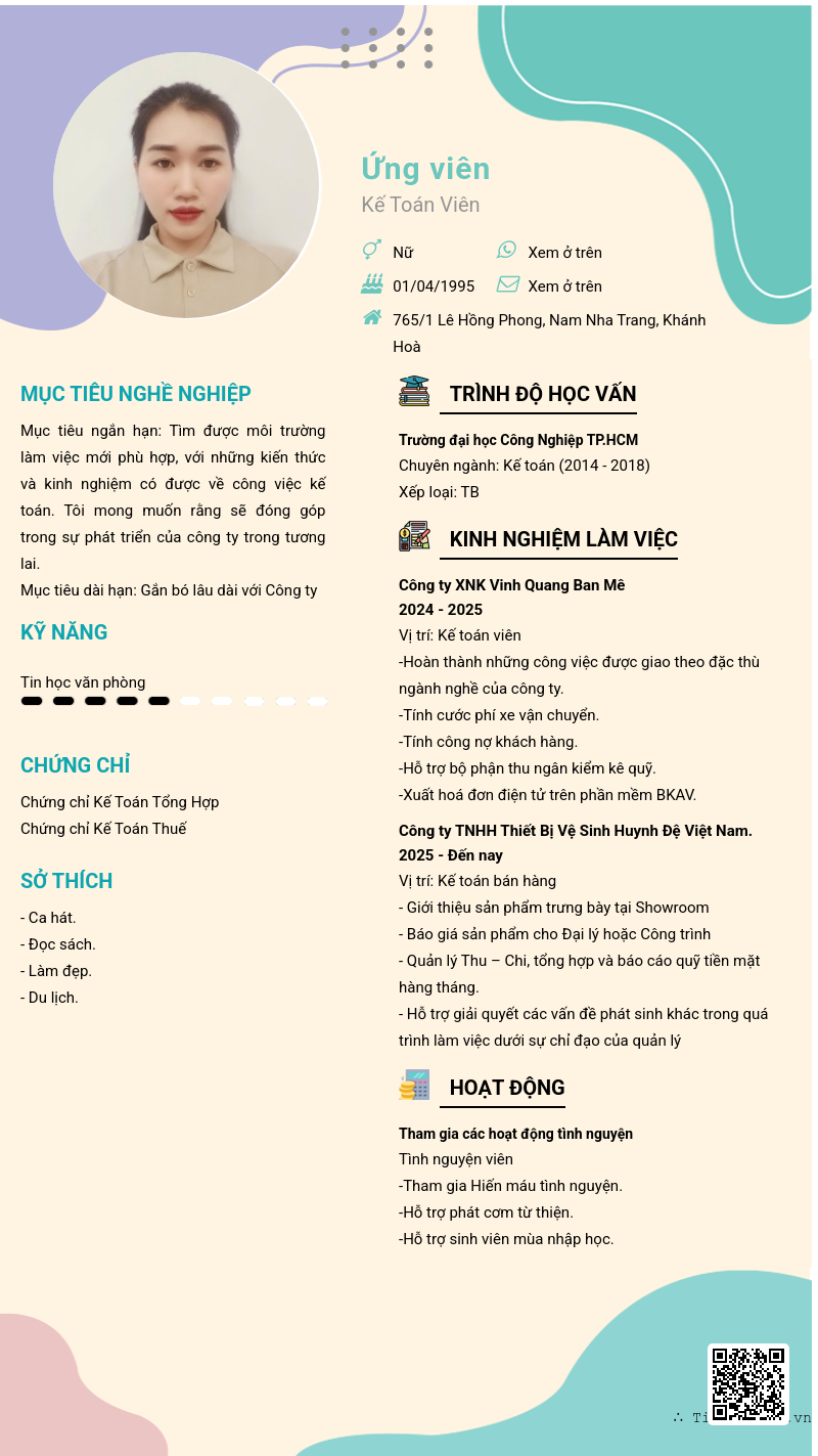 CV ứng viên