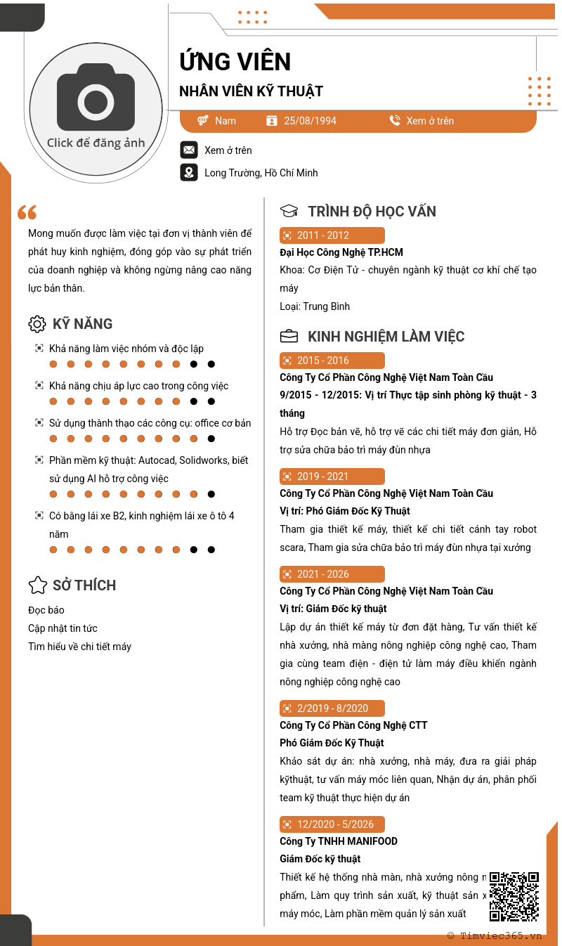 CV ứng viên