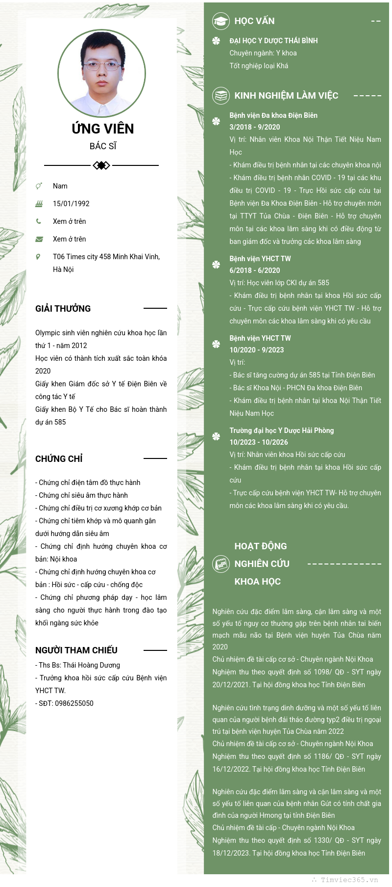 CV ứng viên