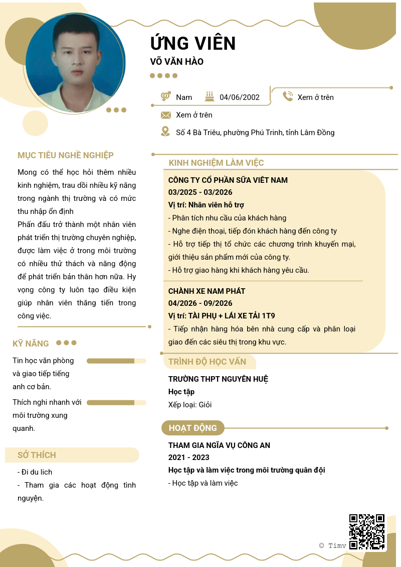 CV ứng viên