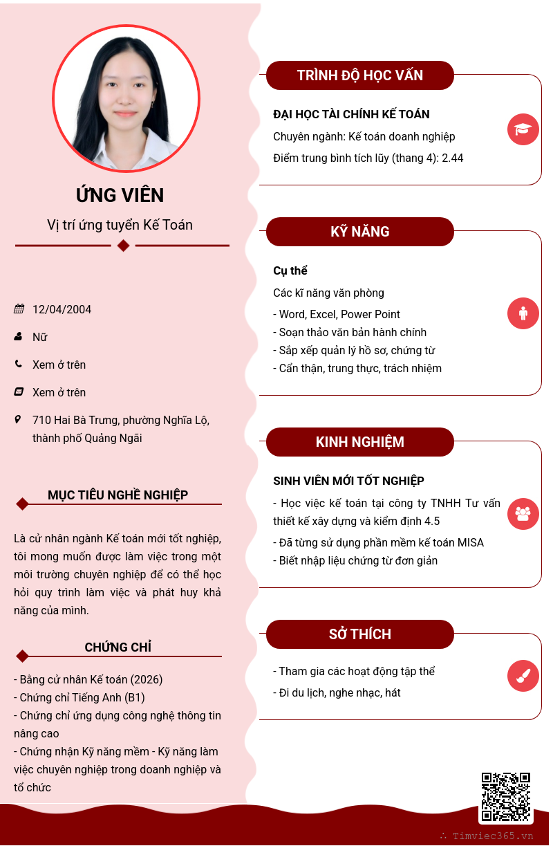 CV ứng viên