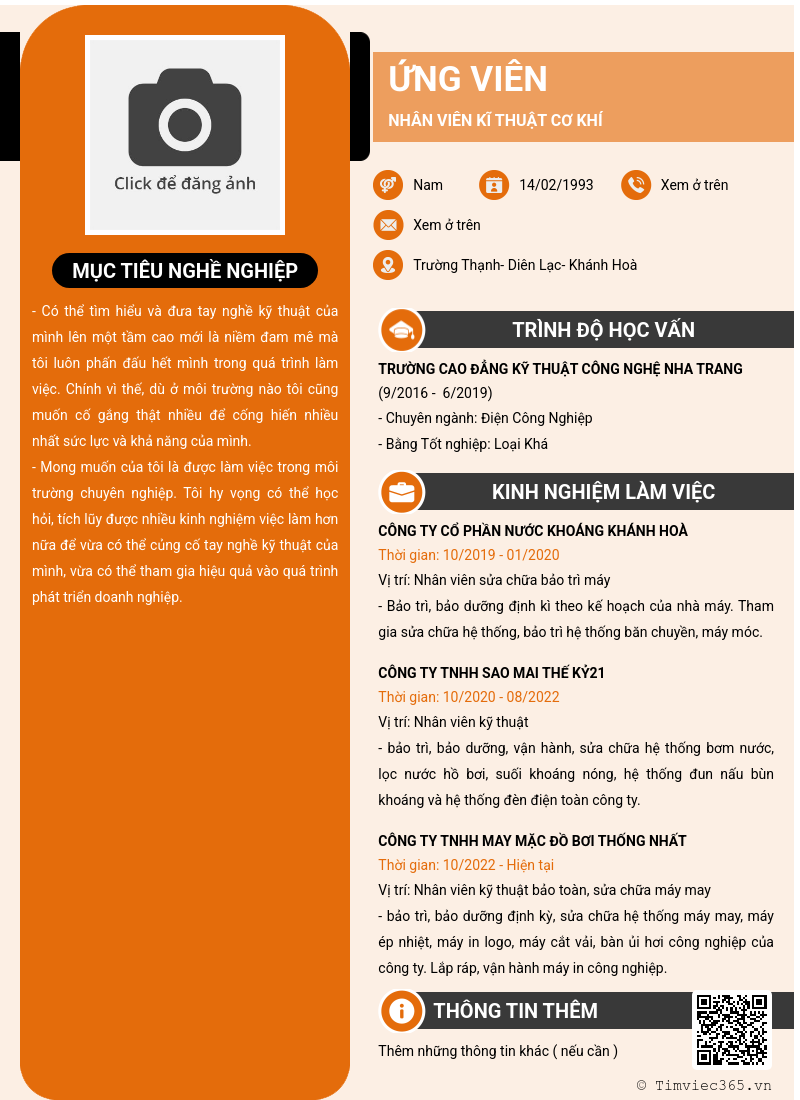 CV ứng viên
