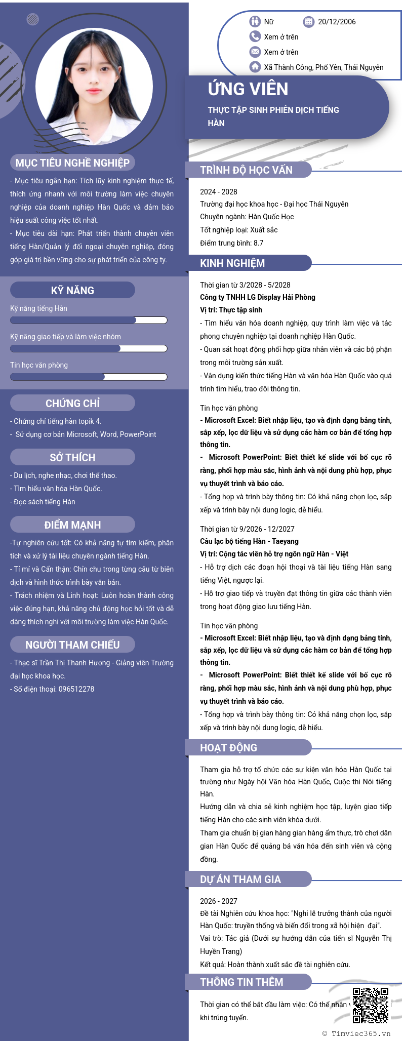 CV ứng viên