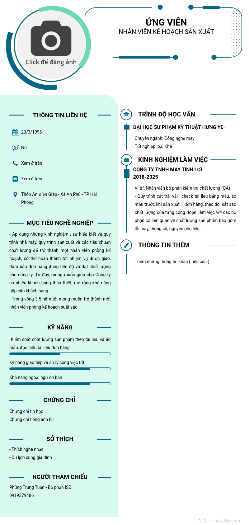 CV ứng viên